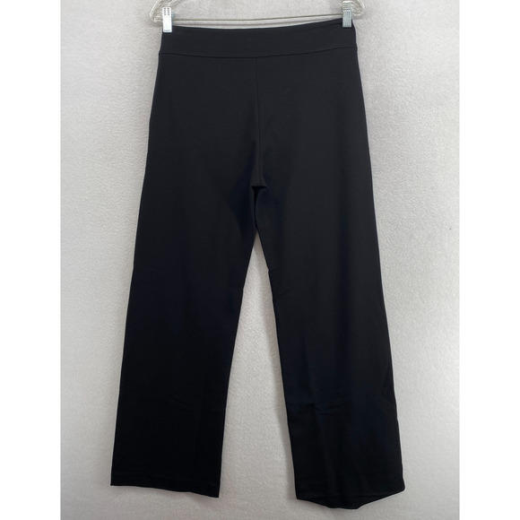 EILEEN FISHER Pants PS Stretch Ponte Full Length Straight Leg Trouser Black - Picture 3 of 13